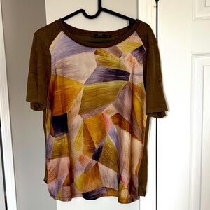 🦋 3 for $30 Zara Multicolor Geometric Short Sleeve Top
